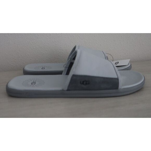 UGG 1124900 Men's Sz 9 Glacier Gray Seaside Slide Leather/Suede Sandals - Picture 5 of 10